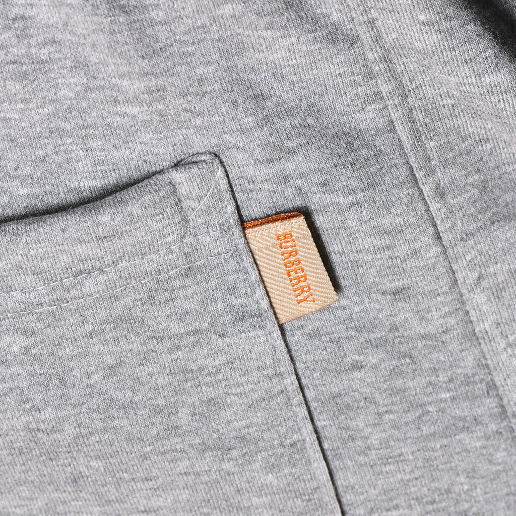 Men Cotton Relaxed Fit Pants Burberry (Gray)