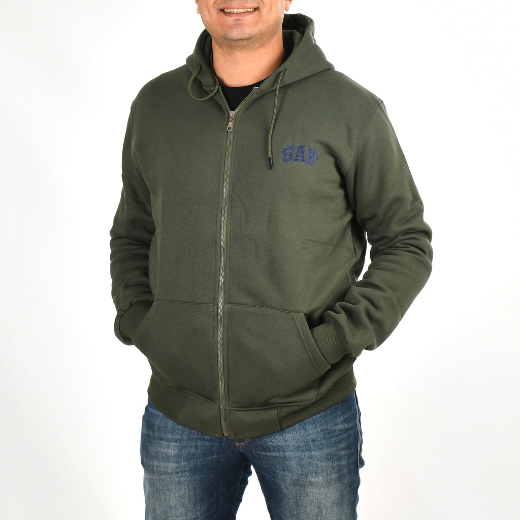 Men Gap Zipper Sweatshirt Padded (Olive)
