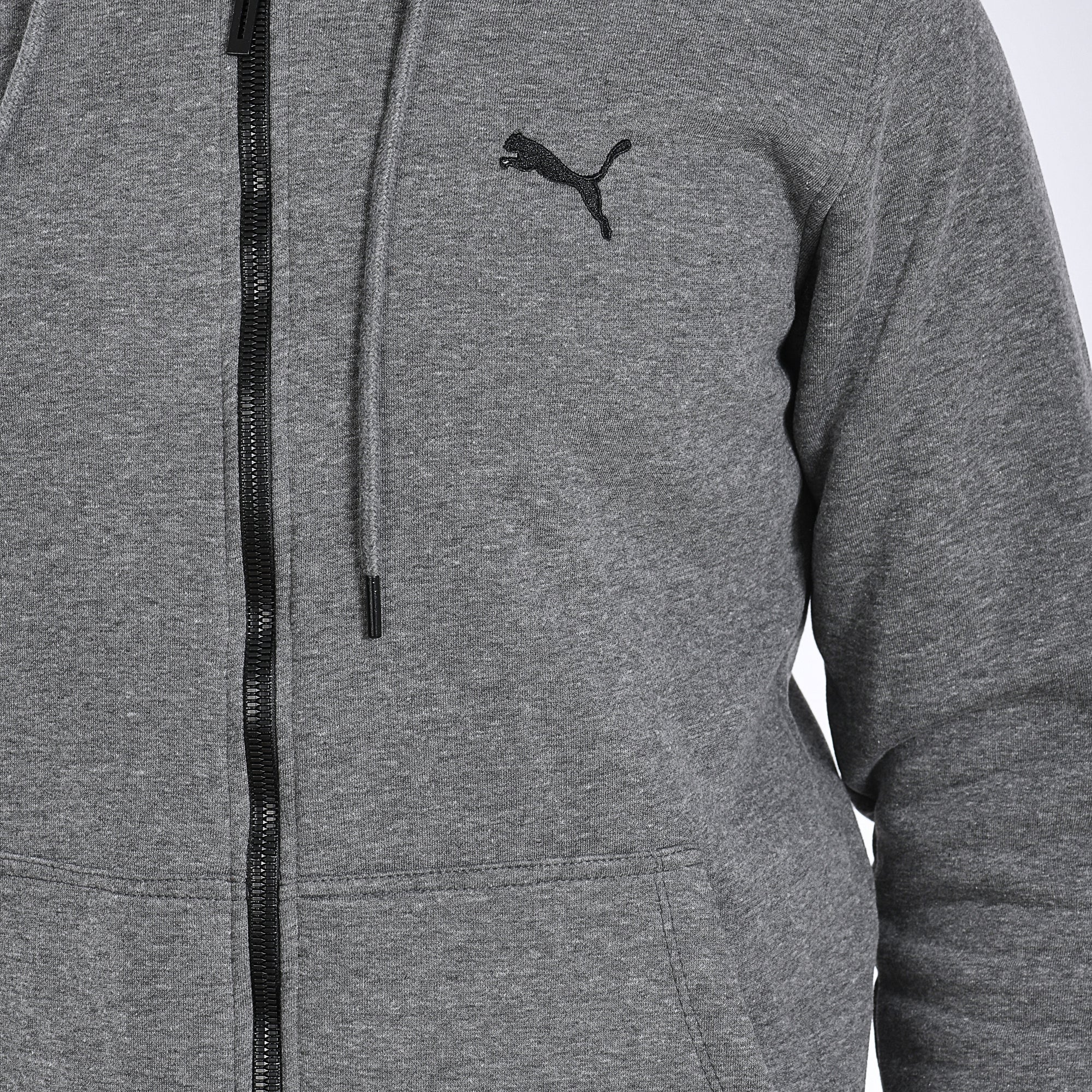 Men Puma Zipper Sweatshirt Padded (Dark Gray)
