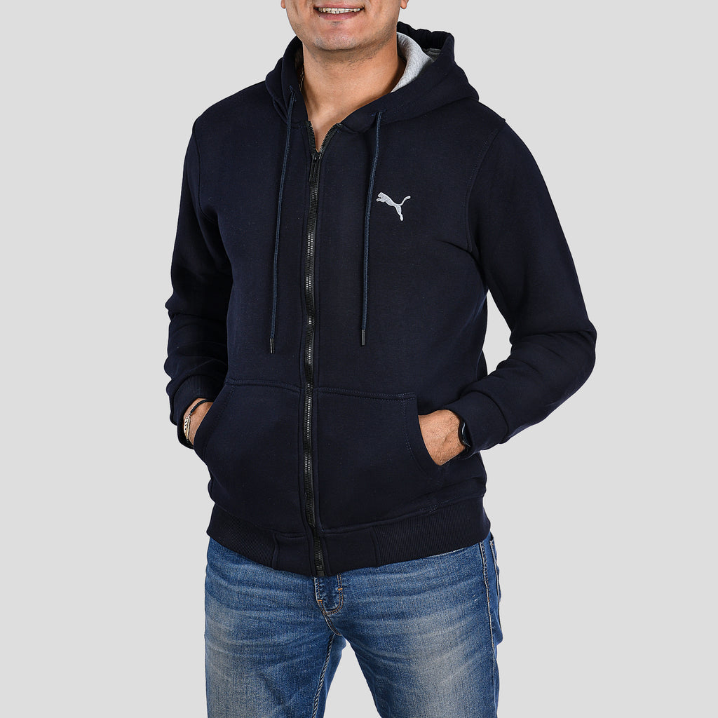 Men Puma Zipper Sweatshirt Padded (Dark bule)