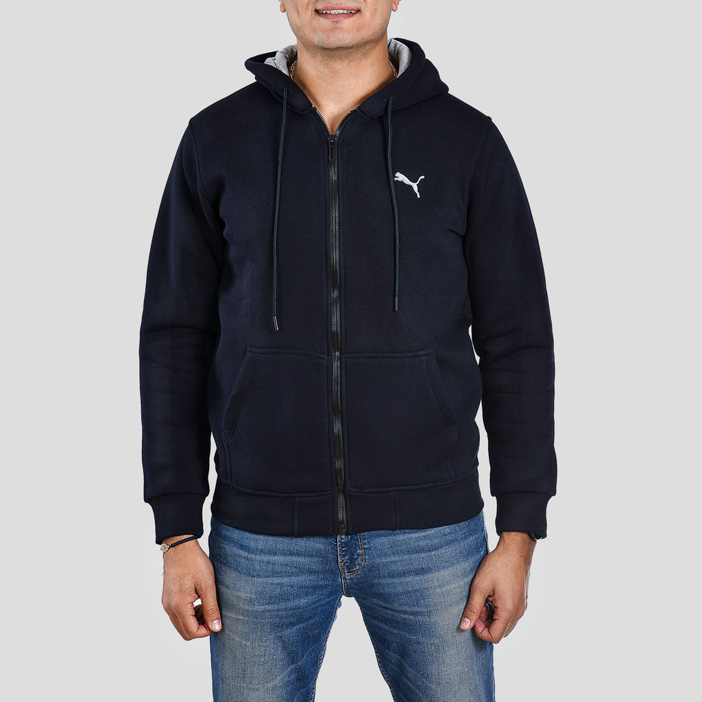 Men Puma Zipper Sweatshirt Padded (Dark bule)