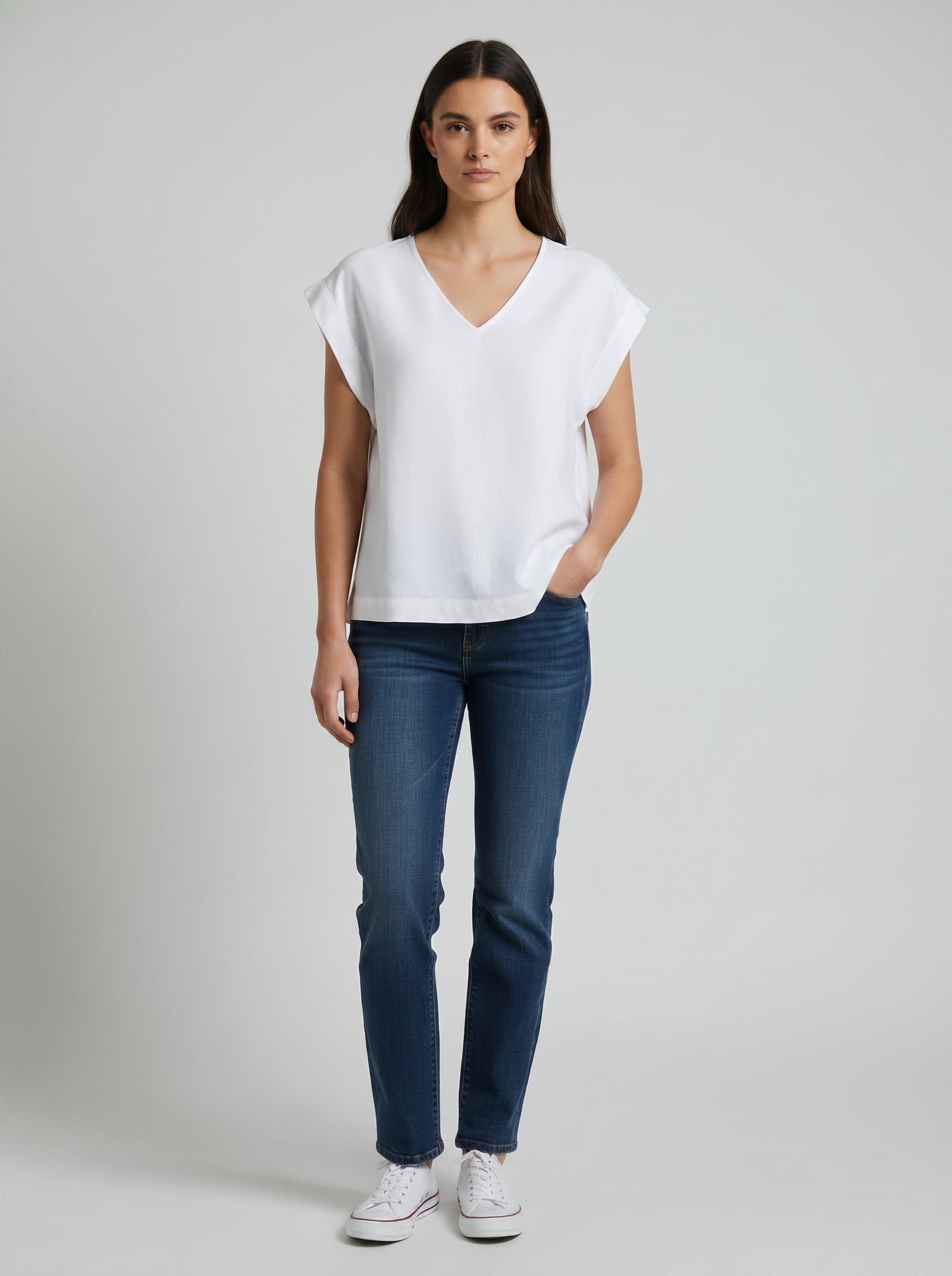 Women V Neck Linen