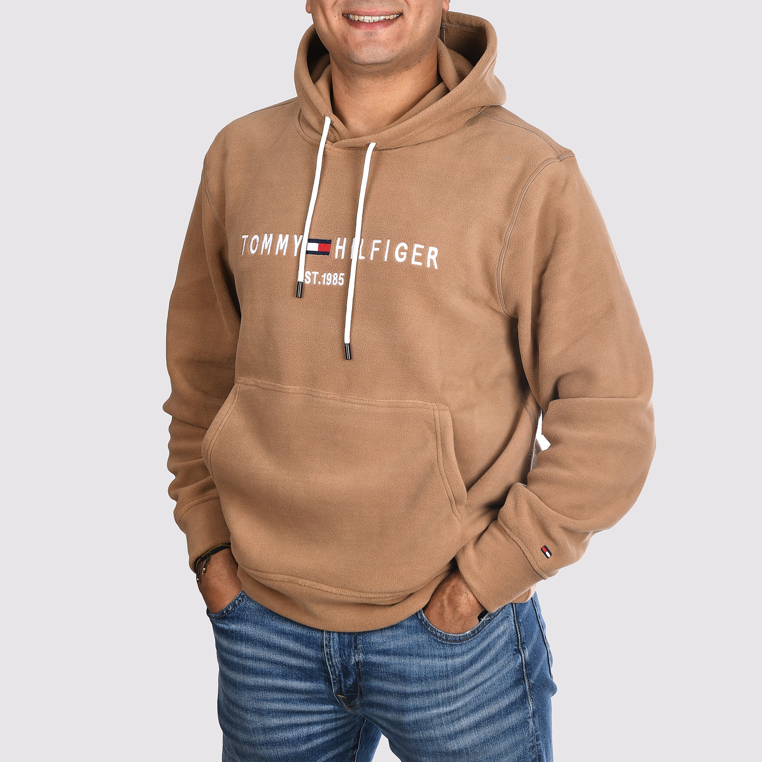Men Hoodie Fleece Tommy (Beige)