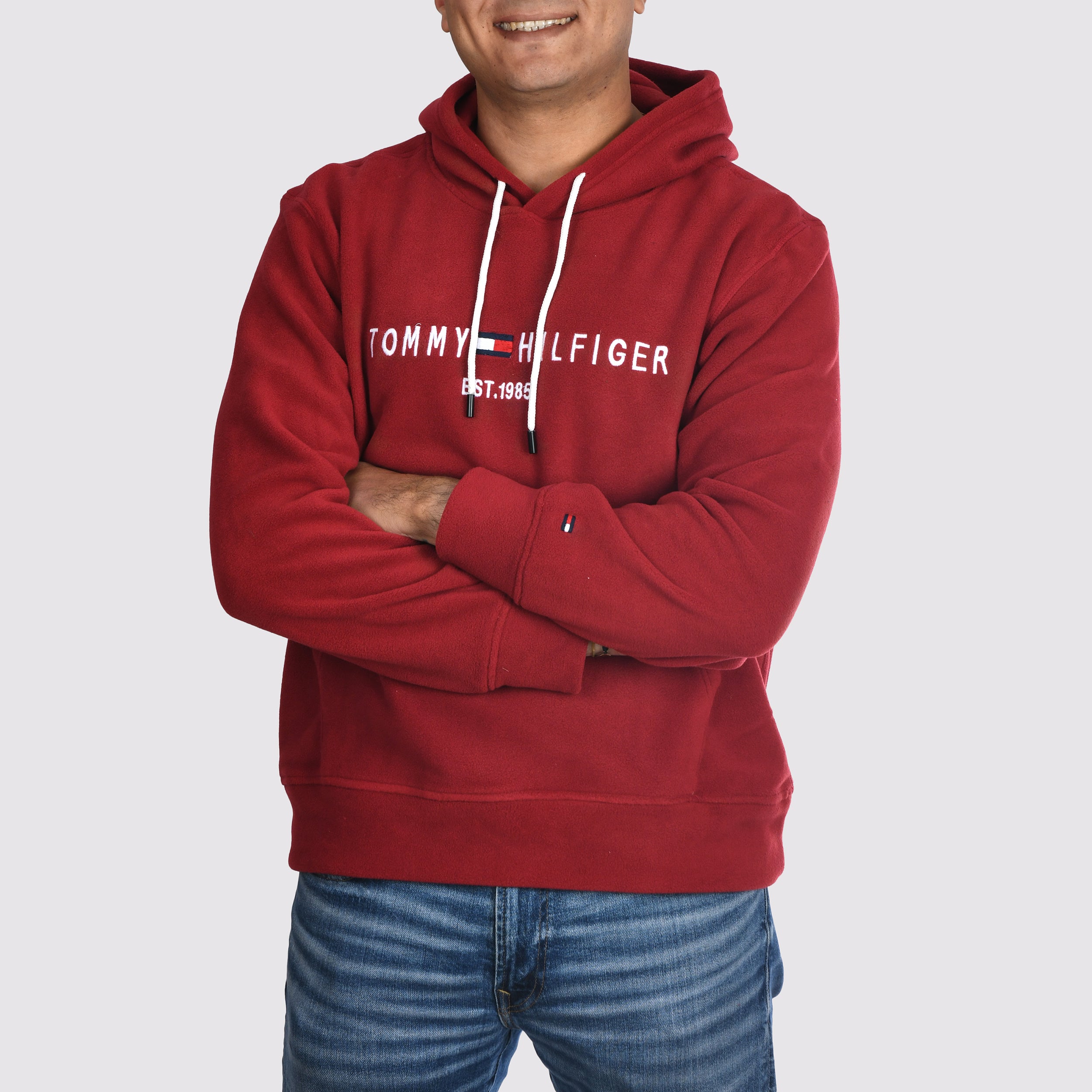 Men Hoodie Fleece Tommy (Burgundy)