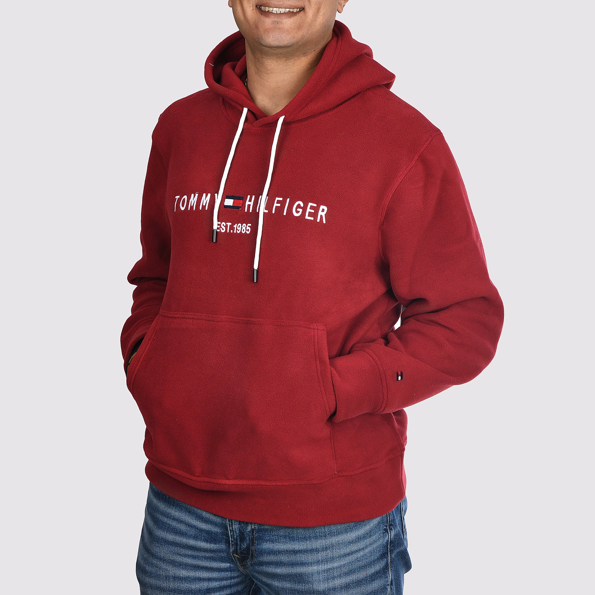 Men Hoodie Fleece Tommy (Burgundy)