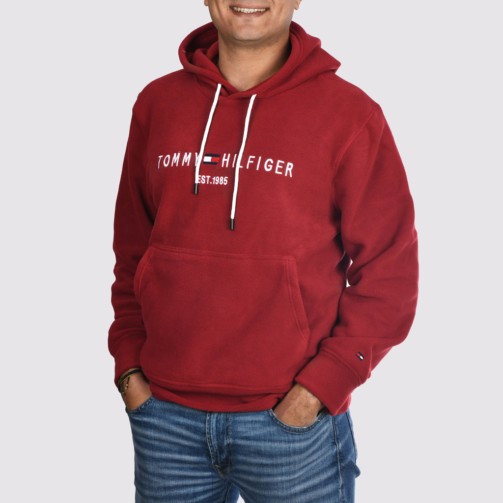 Men Hoodie Fleece Tommy (Burgundy)