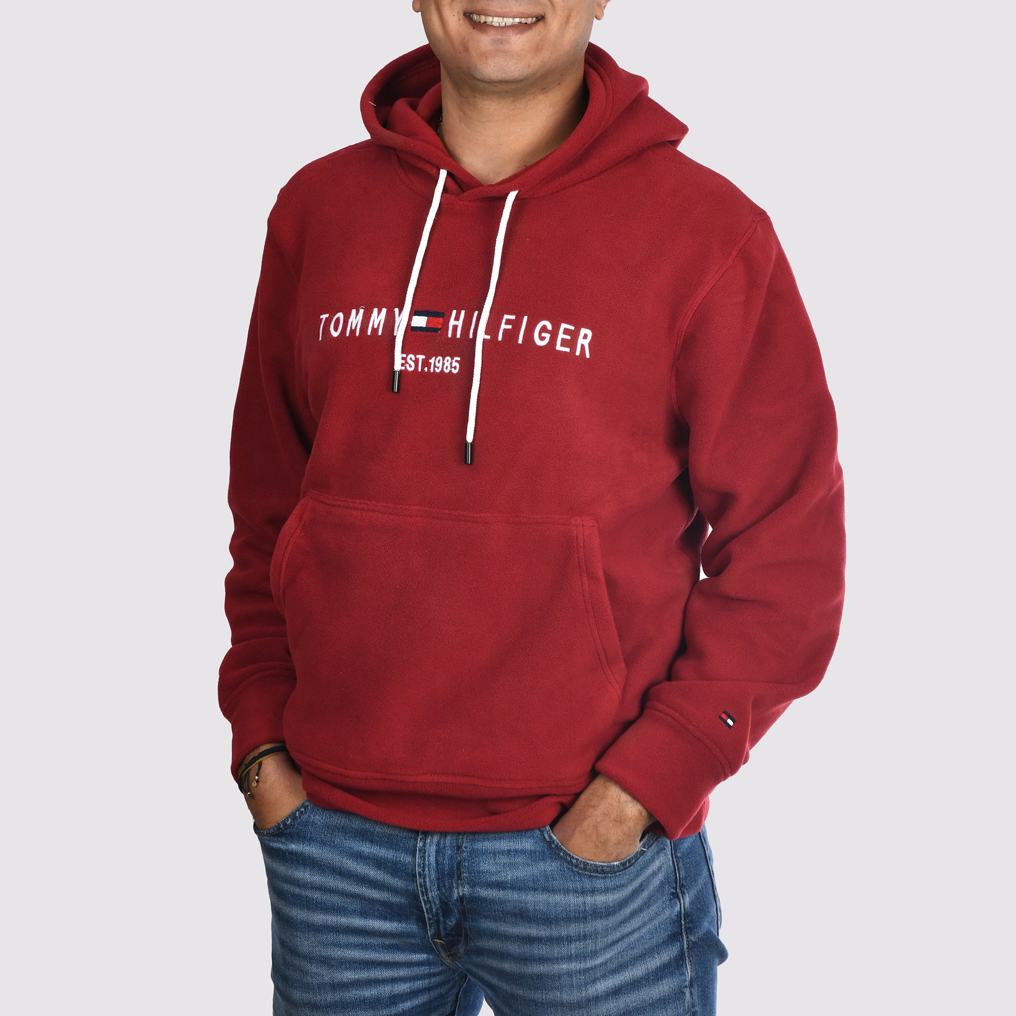 Men Hoodie Fleece Tommy (Burgundy)