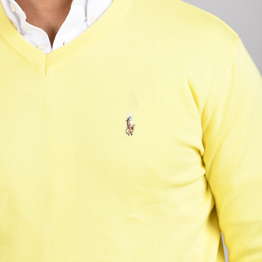 Men Pullover Rh V Neck (Yellow)