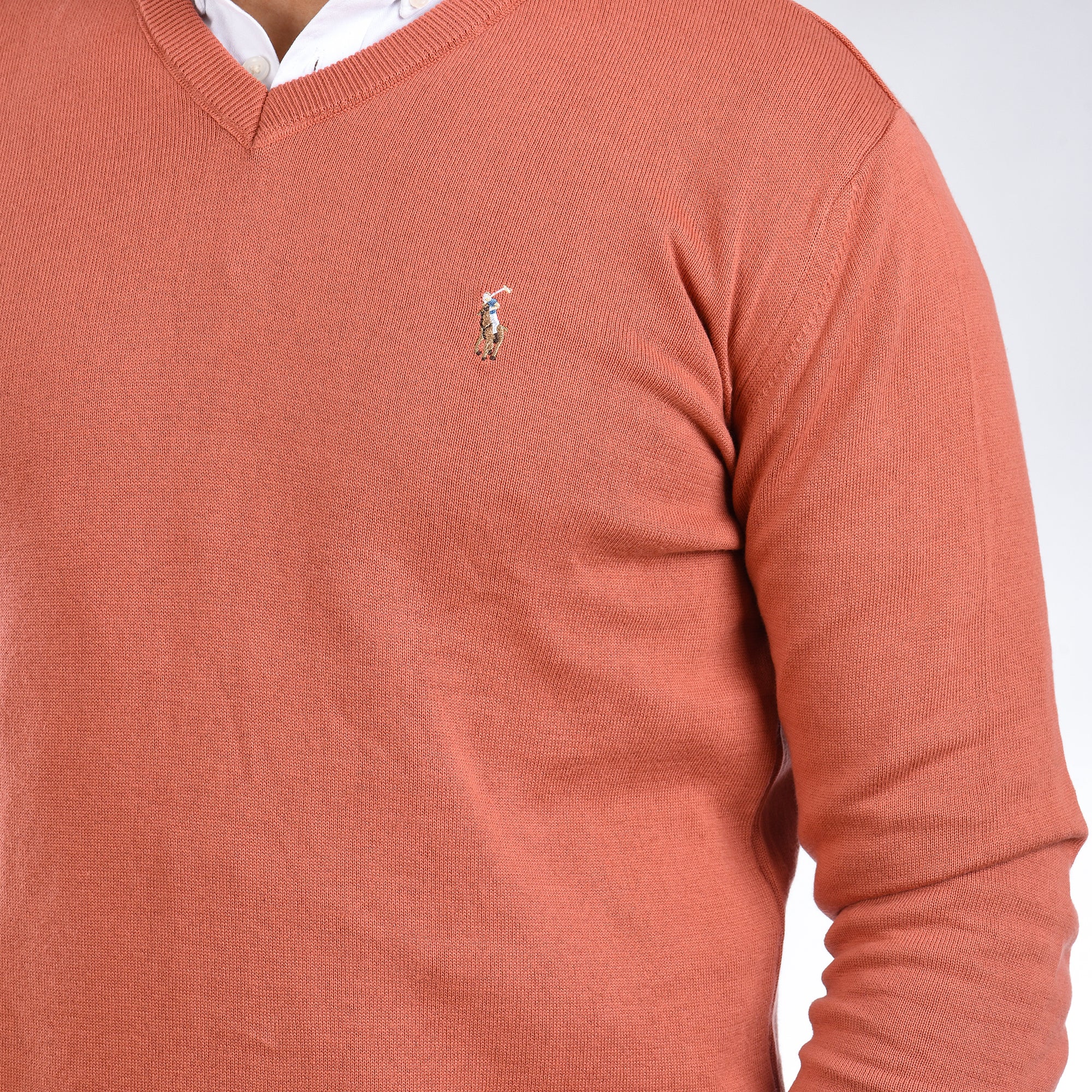 Men Pullover Rh V Neck (Brick)