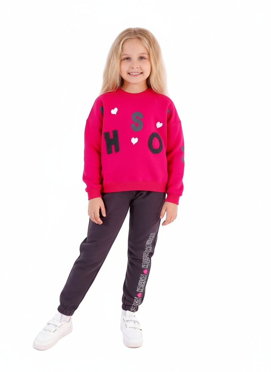 Girls Pajamas Padded Cotton (Fuchsia)