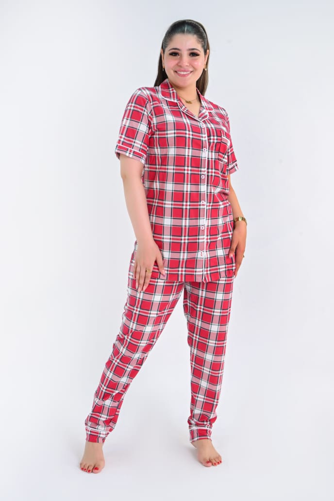 women Pajama Classic Cotton ( Red )