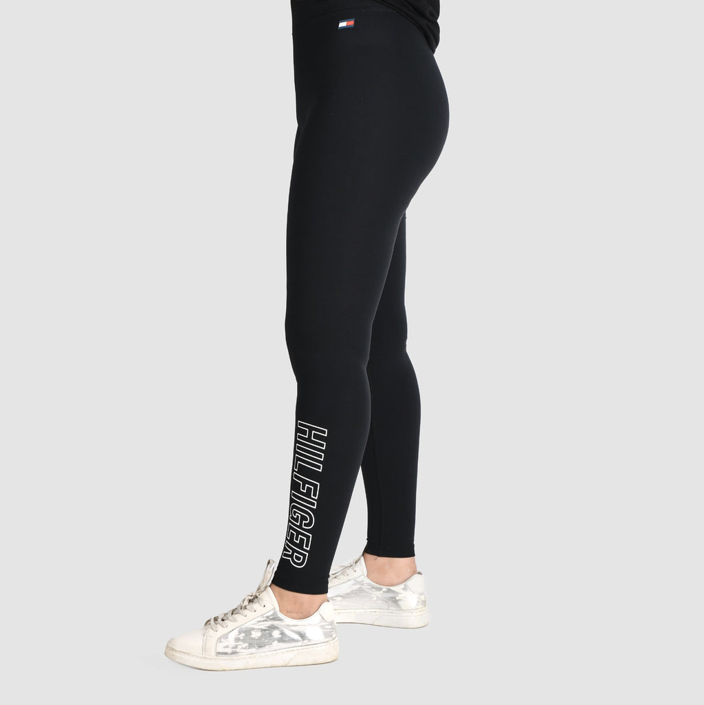 women Sports Elastic Waist Leggings Tommy (Black)
