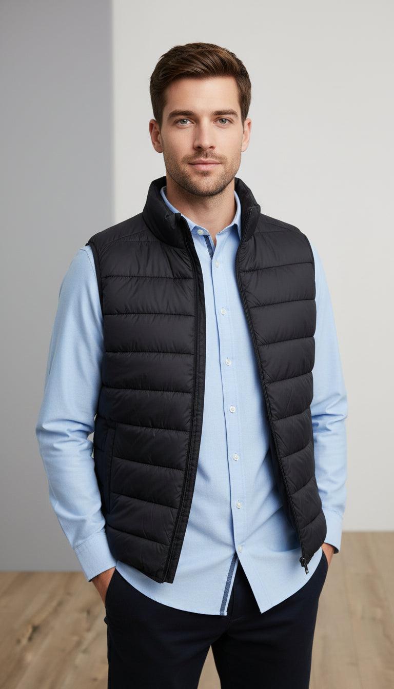 Men Vest Slim fit Black