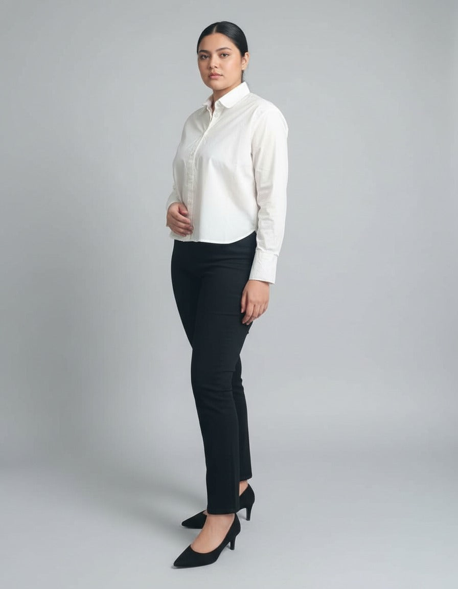 Women Shirt Cropped (White)