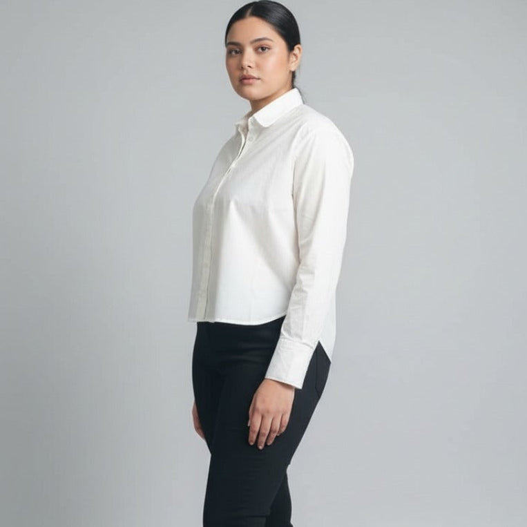 Women Shirt Cropped (White)
