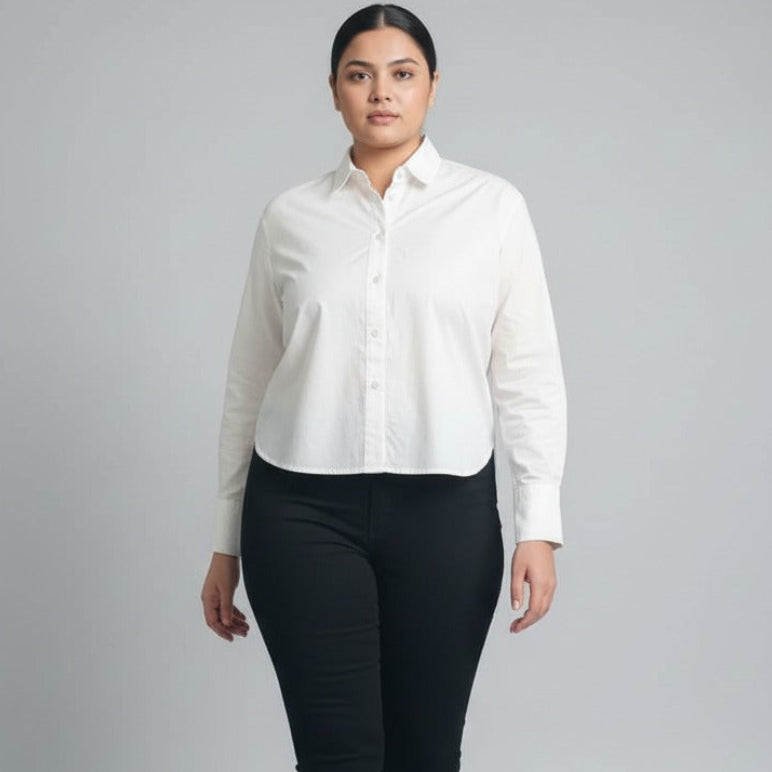 Women Shirt Cropped (White)