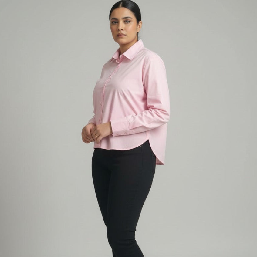 Women Shirt Cropped (Pink)