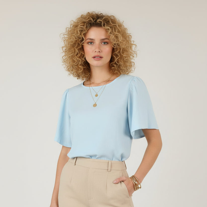 Women Blouse Linen (Baby Blue)