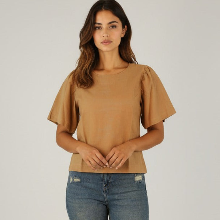 Women Blouse Linen (Cafe)