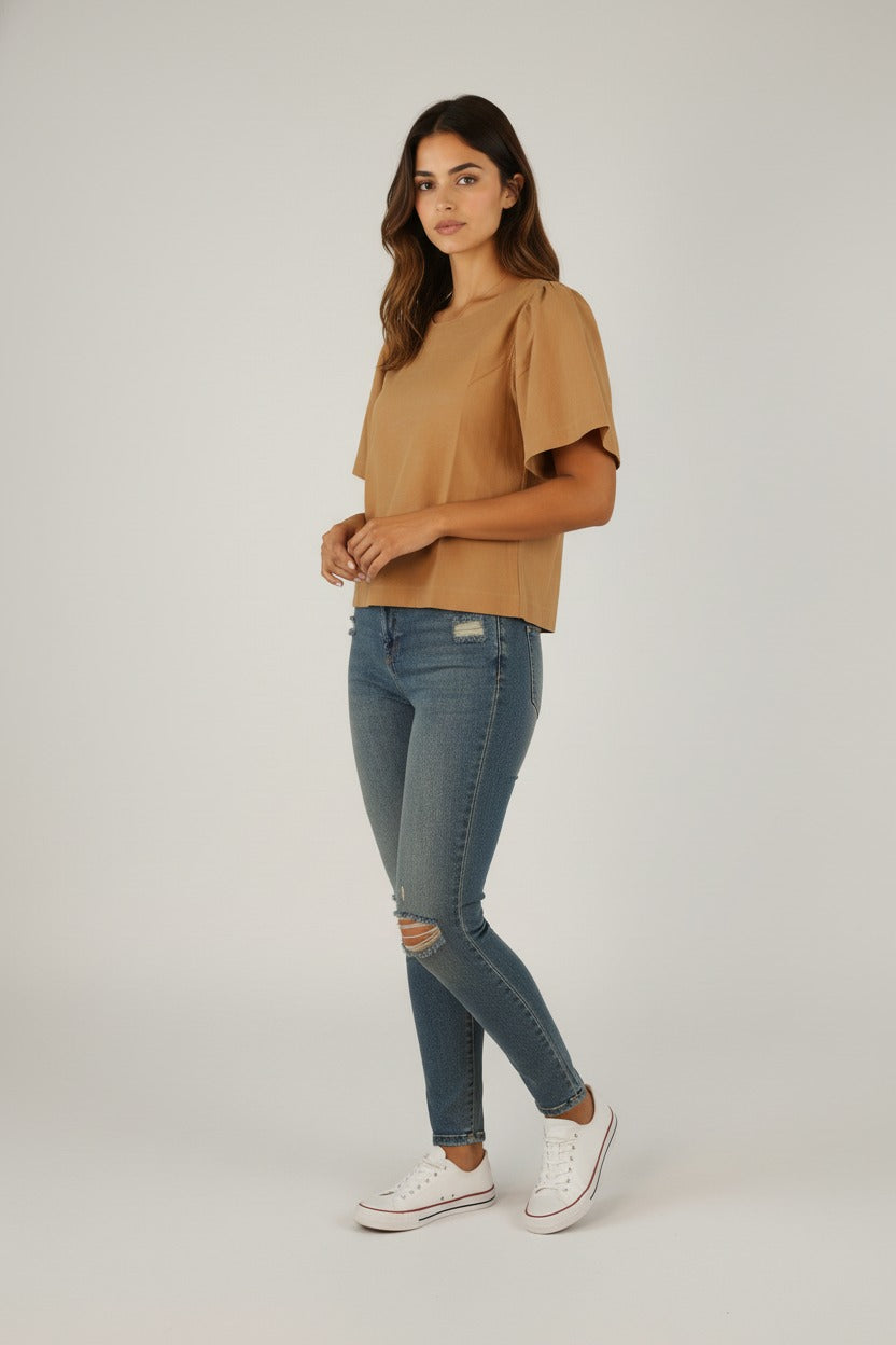 Women Blouse Linen (Cafe)