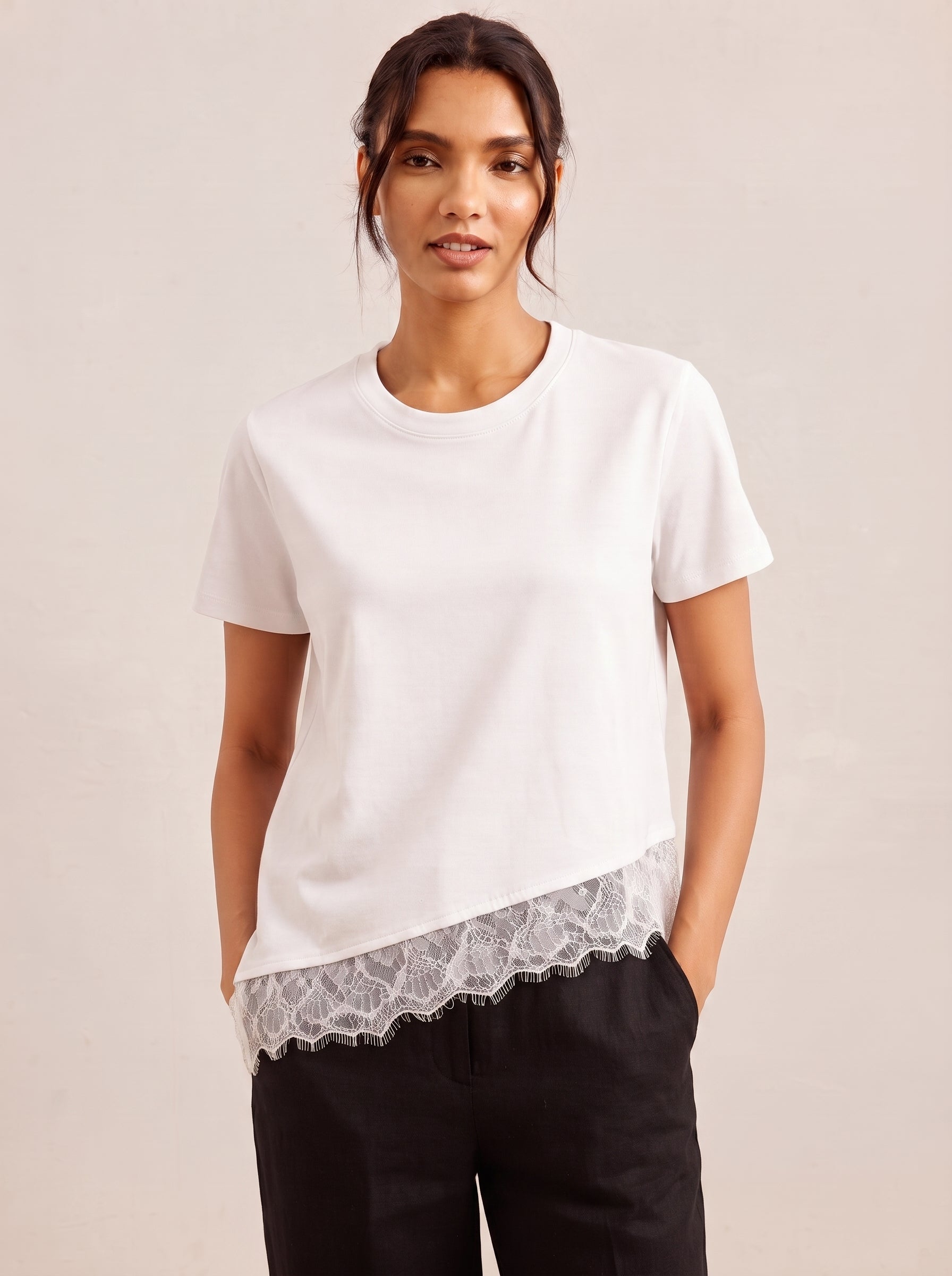 INCITY Lace Trim Top