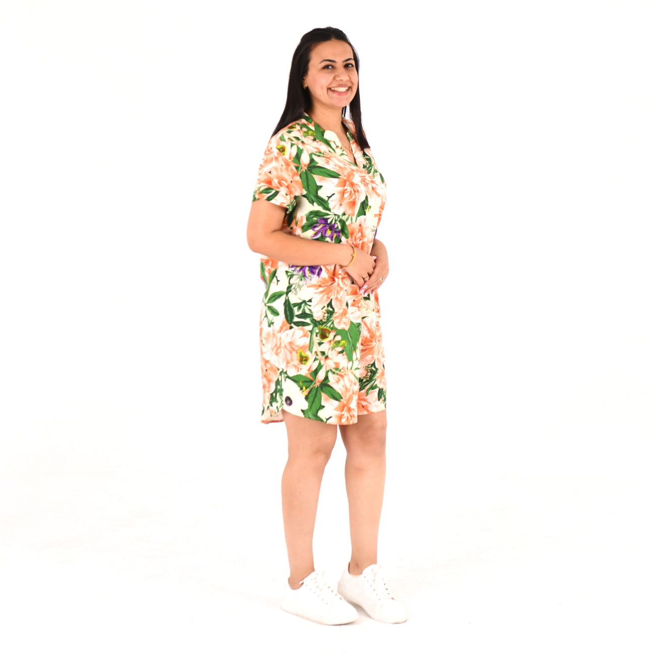 Women Half-sleeved viscose dress H&M (FLOWERS)