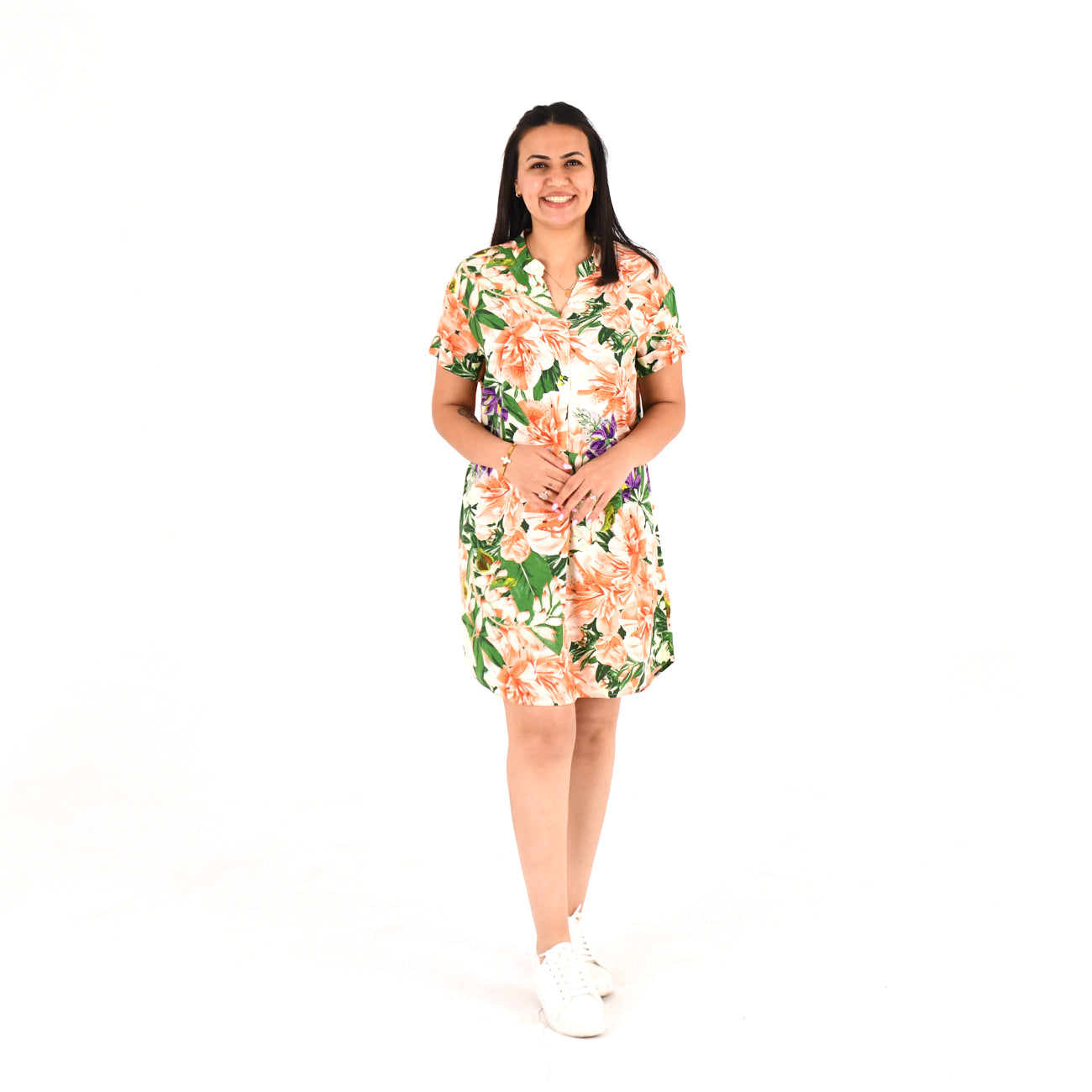 Women Half-sleeved viscose dress H&M (FLOWERS)