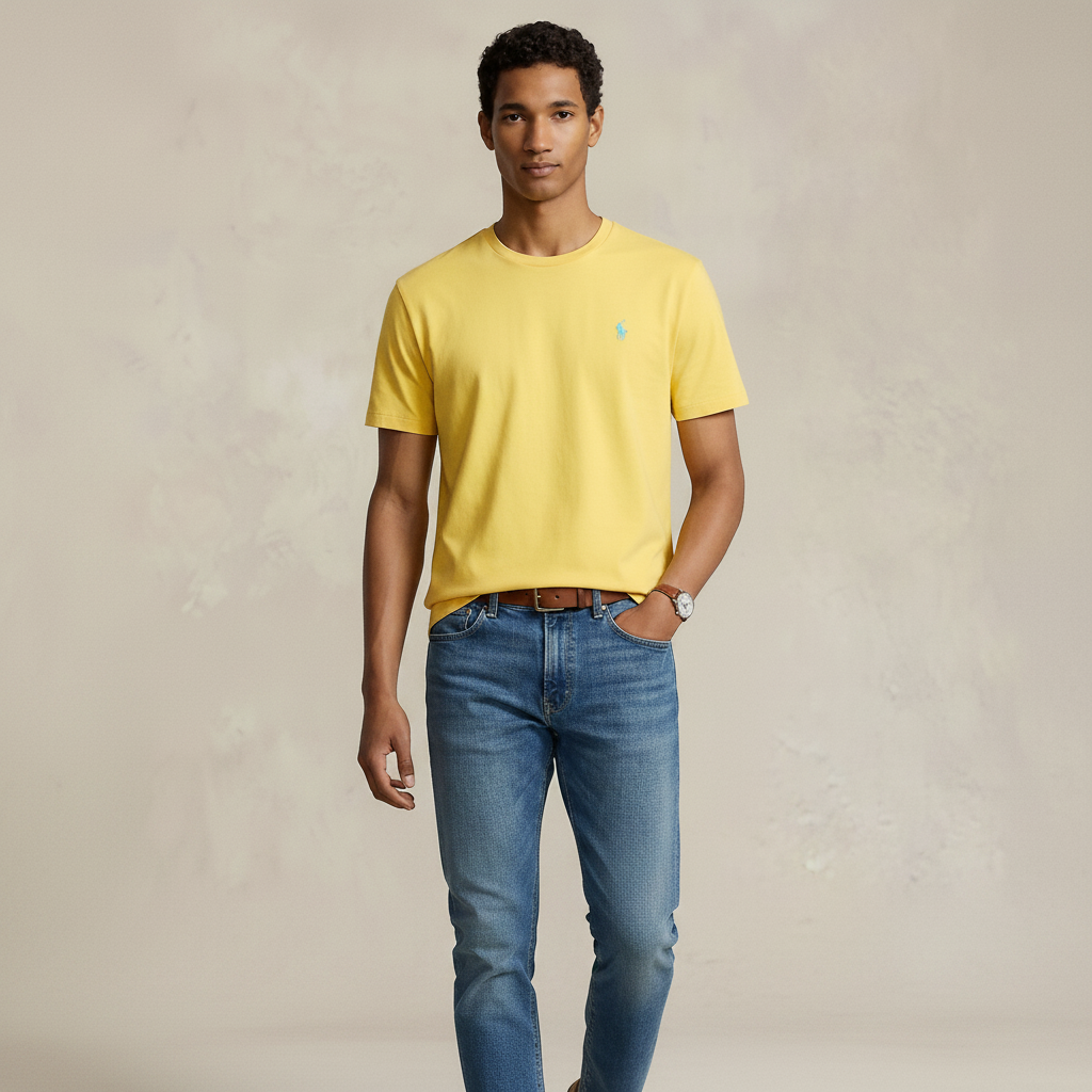 Men Classic Fit Jersey Crewneck T-Shirt Ralph Lauren (Yellow)