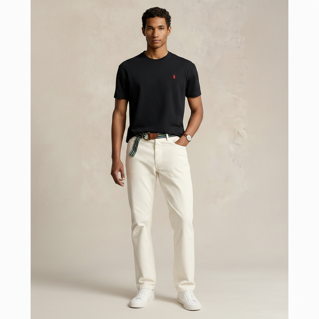 Men Classic Fit Jersey Crewneck T-Shirt Ralph Lauren (Dark Gray)