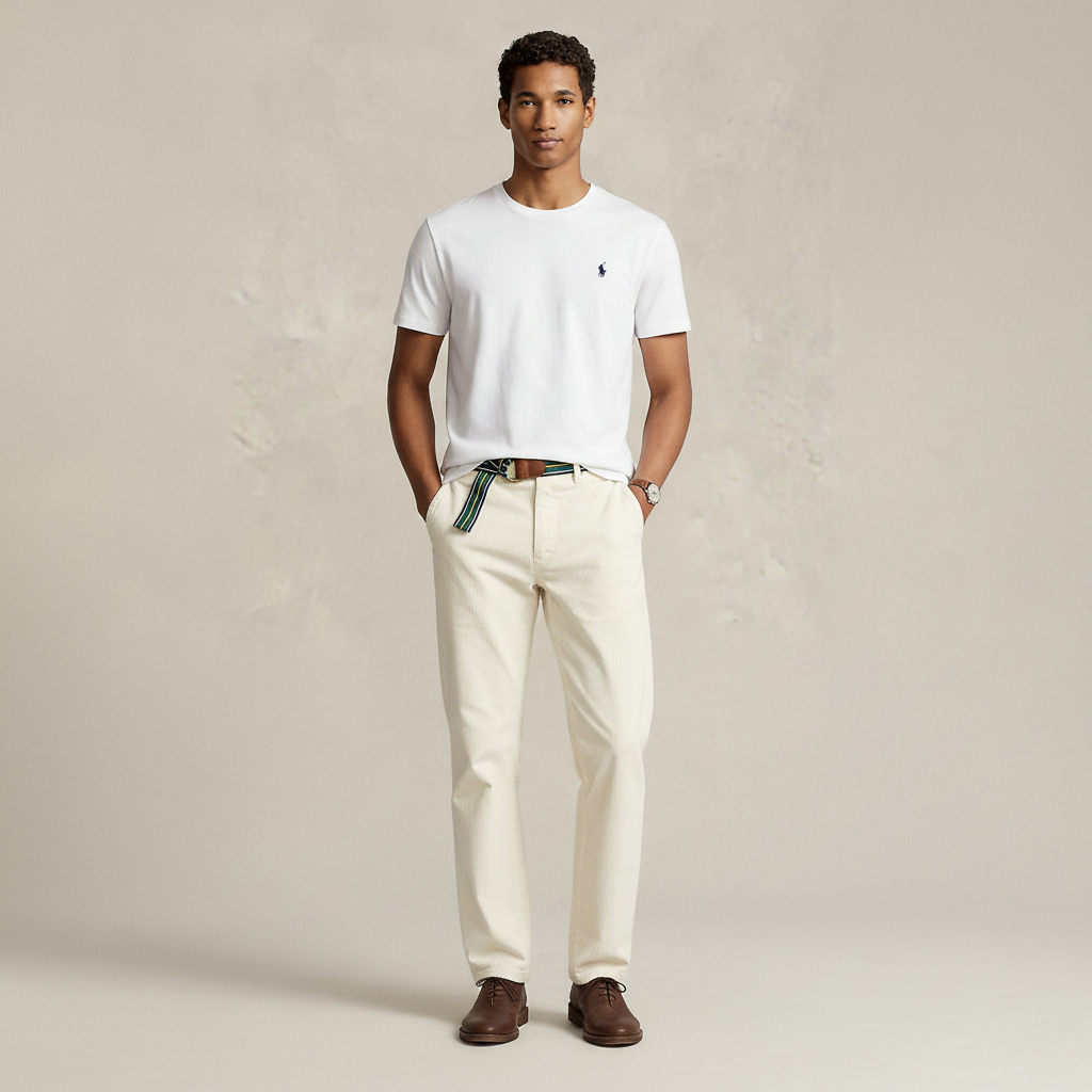 Men Classic Fit Jersey Crewneck T-Shirt Ralph Lauren (White)