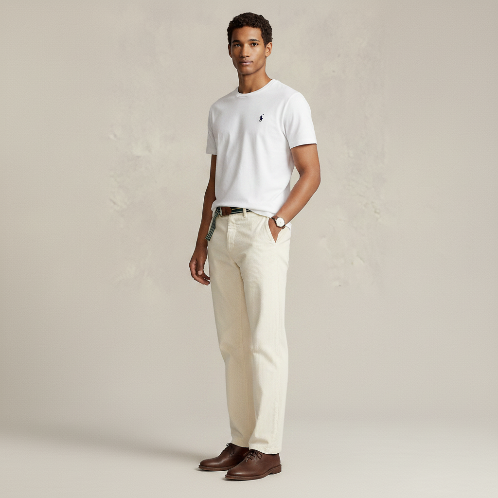 Men Classic Fit Jersey Crewneck T-Shirt Ralph Lauren (White)