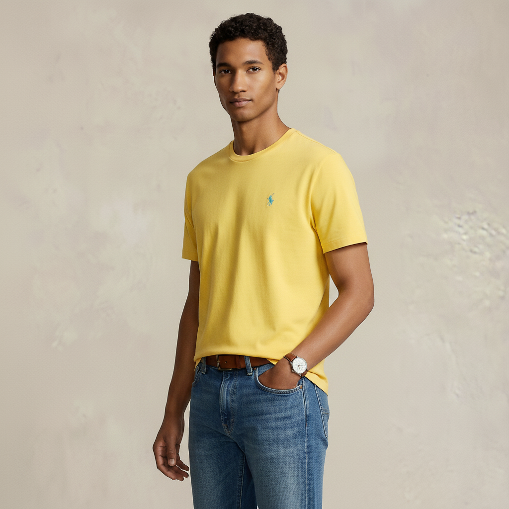 Men Classic Fit Jersey Crewneck T-Shirt Ralph Lauren (Yellow)