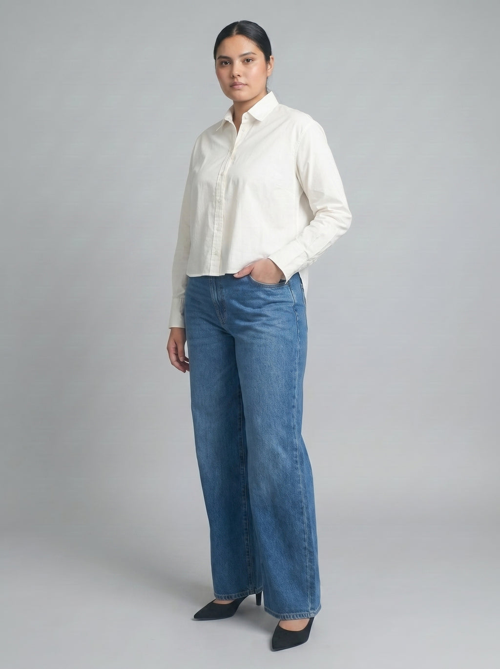 Women Shirt Cropped (White)