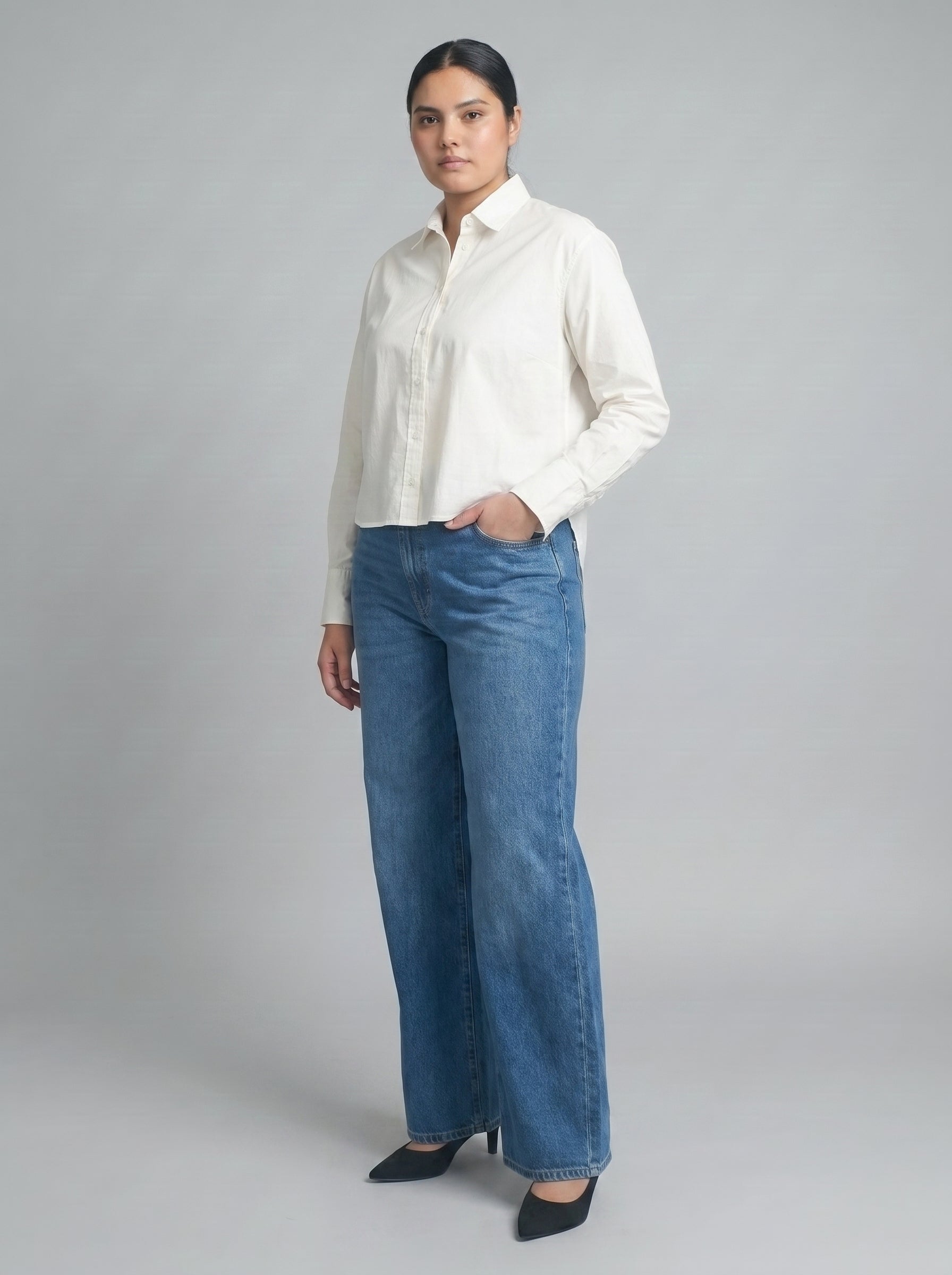 Women Shirt Cropped (White)