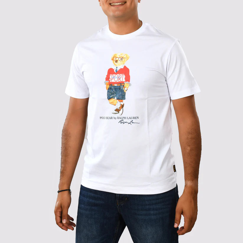Men T-shirt Polo Baer Cotton - White