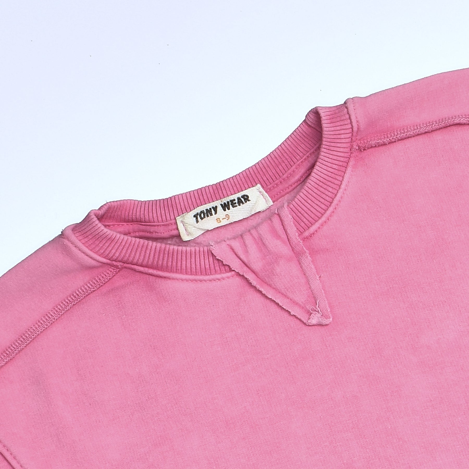 Girls Crew Neck Crop Padded Melton (Pink)