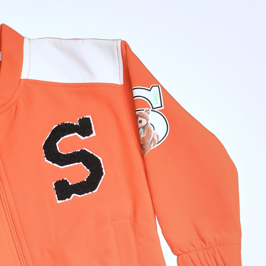 Boys Waterproof Zipper Jacket (Orange)