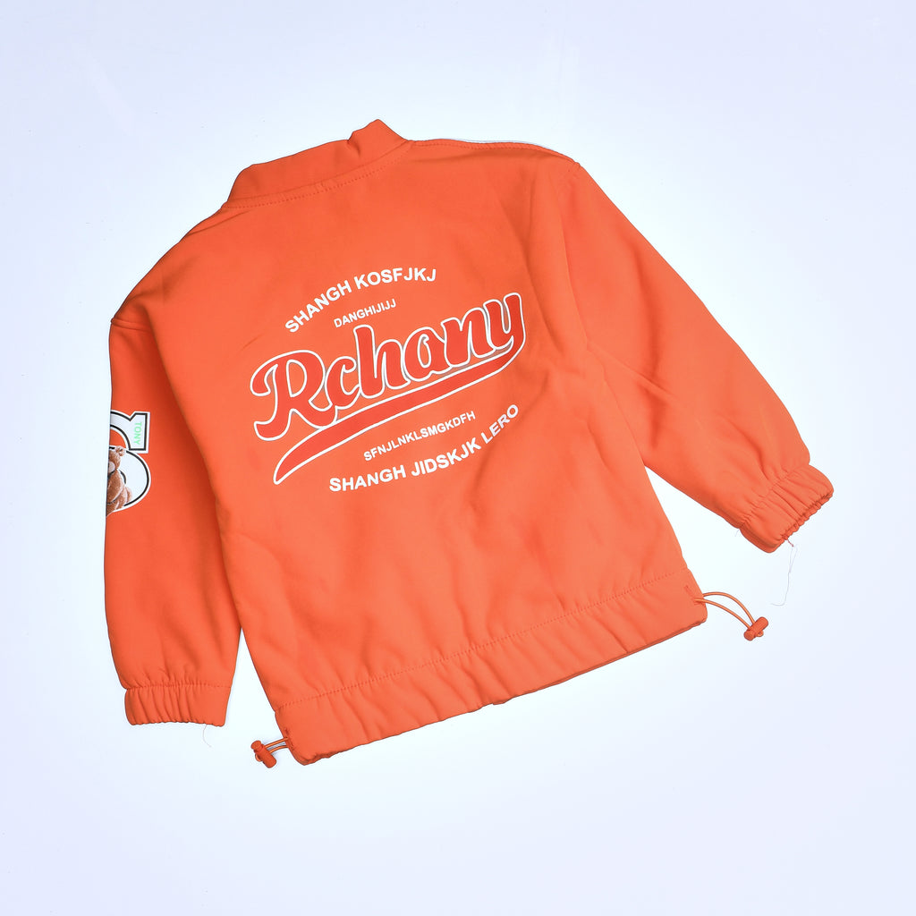 Boys Waterproof Zipper Jacket (Orange)