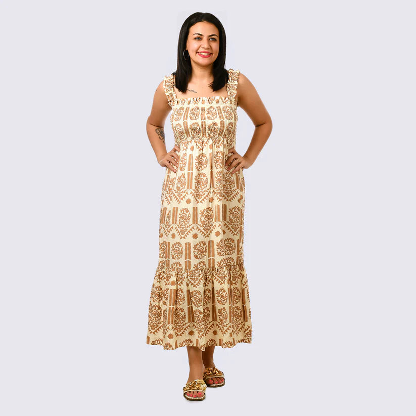 Women Dress (Turkish)- Beige