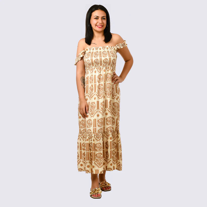 Women Dress (Turkish)- Beige
