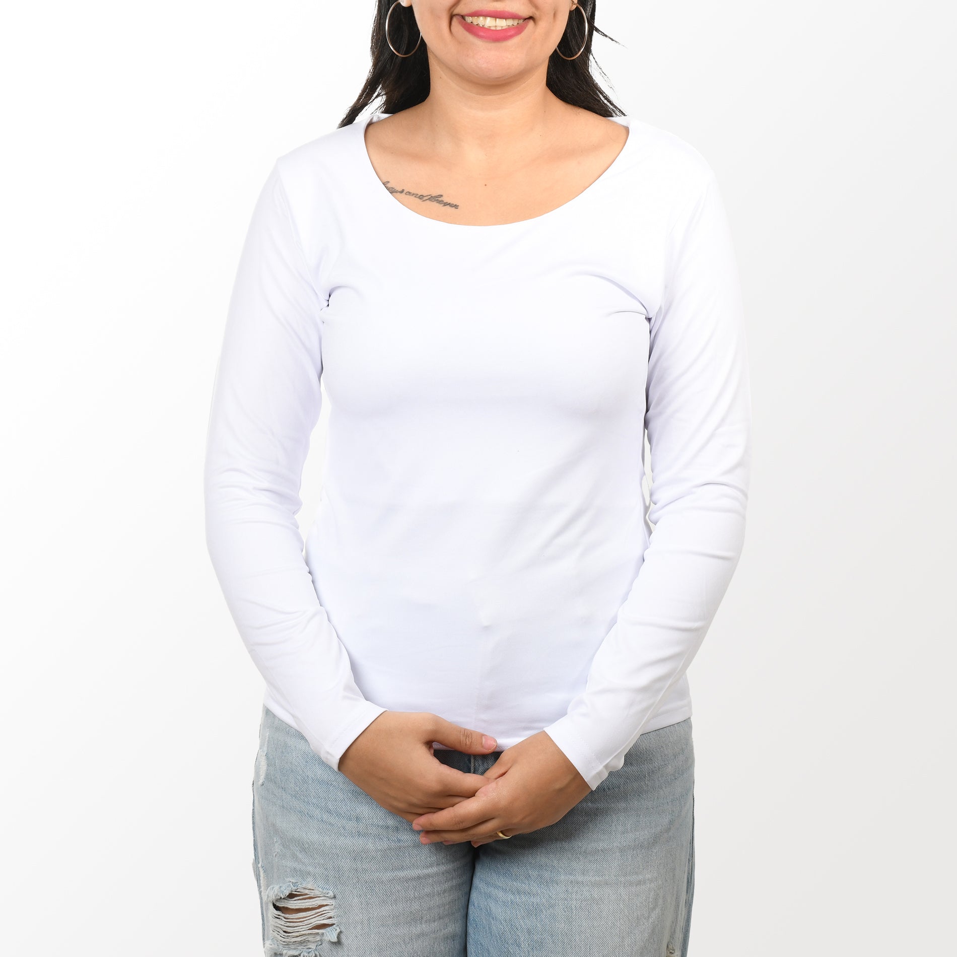 Women top Sleeve Zara (Polyamide)-White