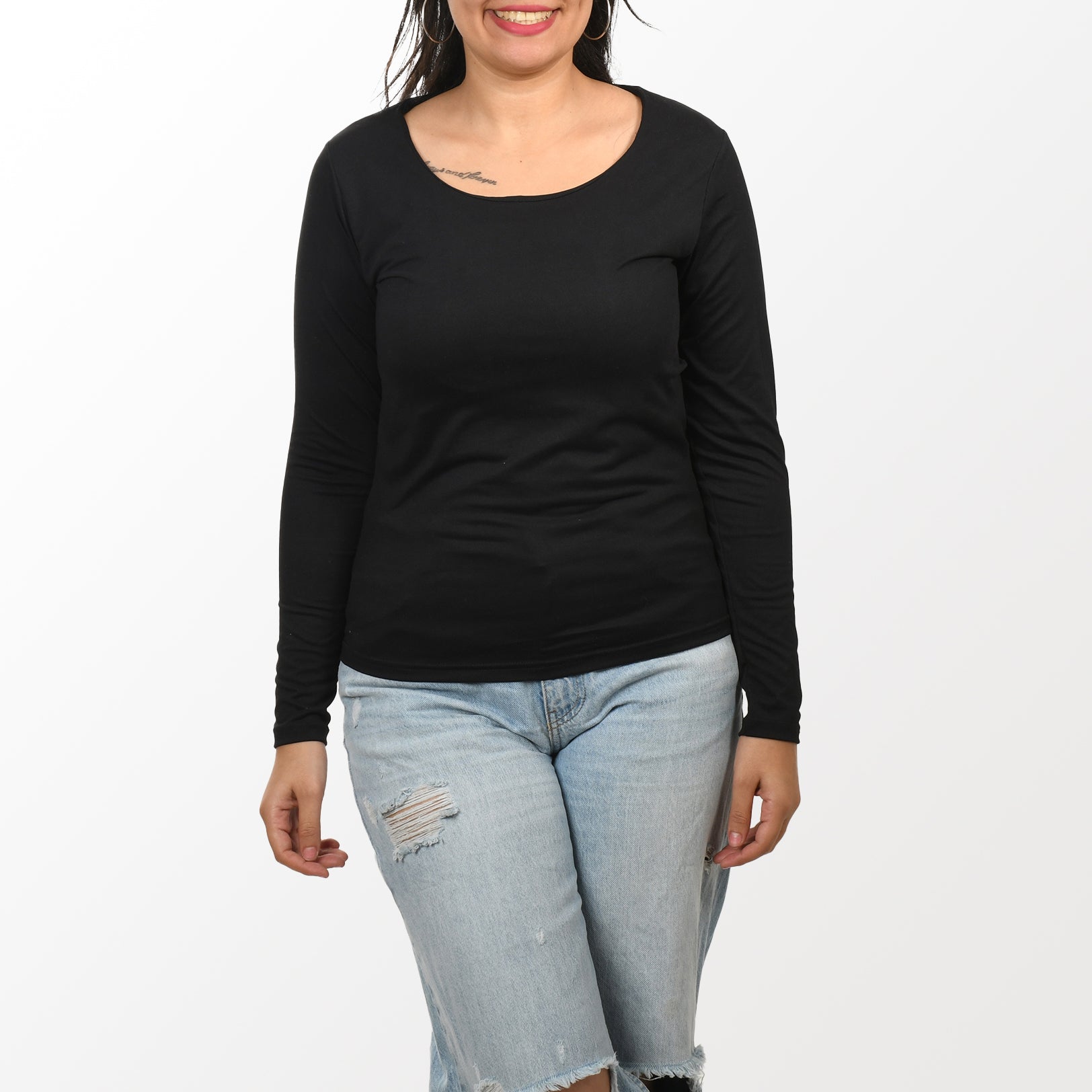 Women top Sleeve Zara (Polyamide)-Black