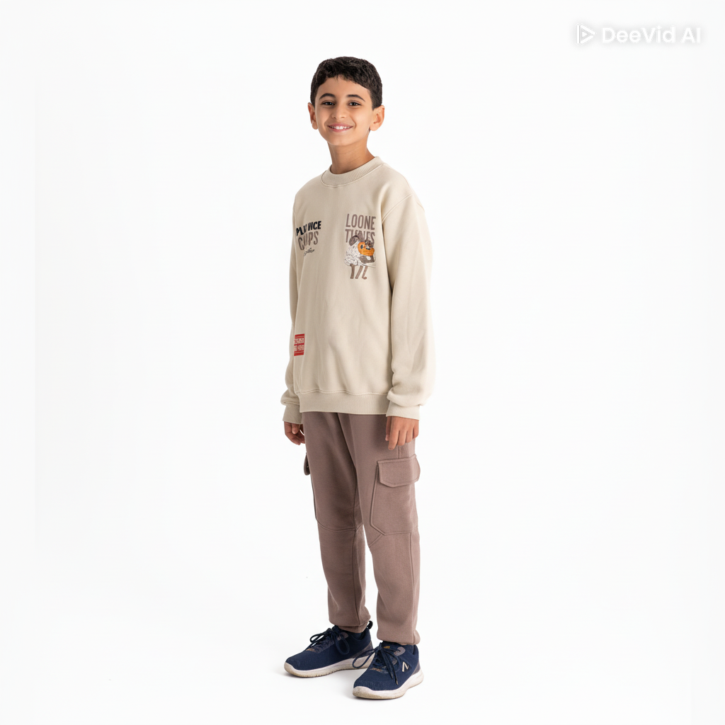 Boys Set Beige cotton